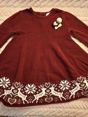 Max Studio Kids Girls Red & White Knit Dress Size 2T Like New